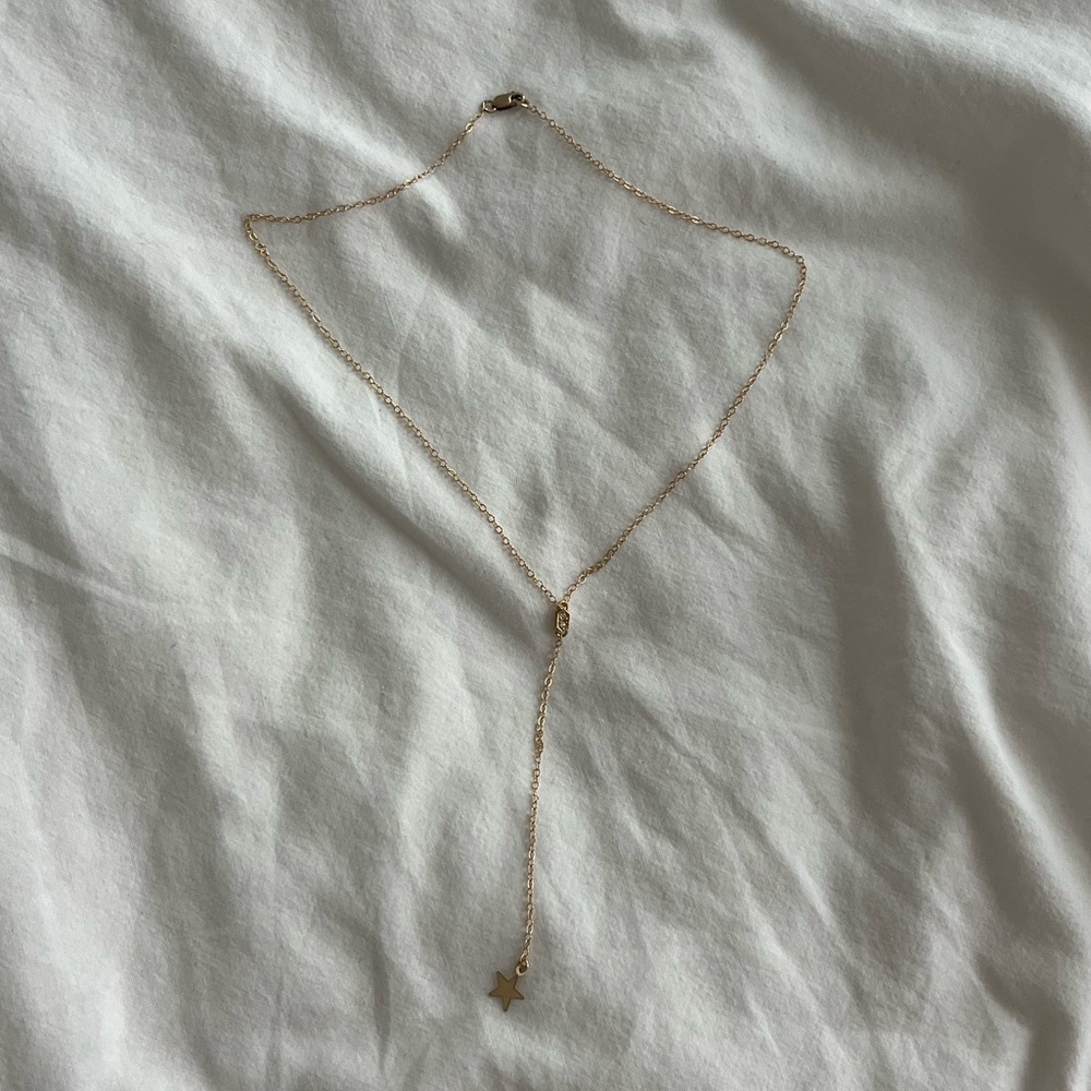 Bagatiba Gold Hex Drop Star Necklace